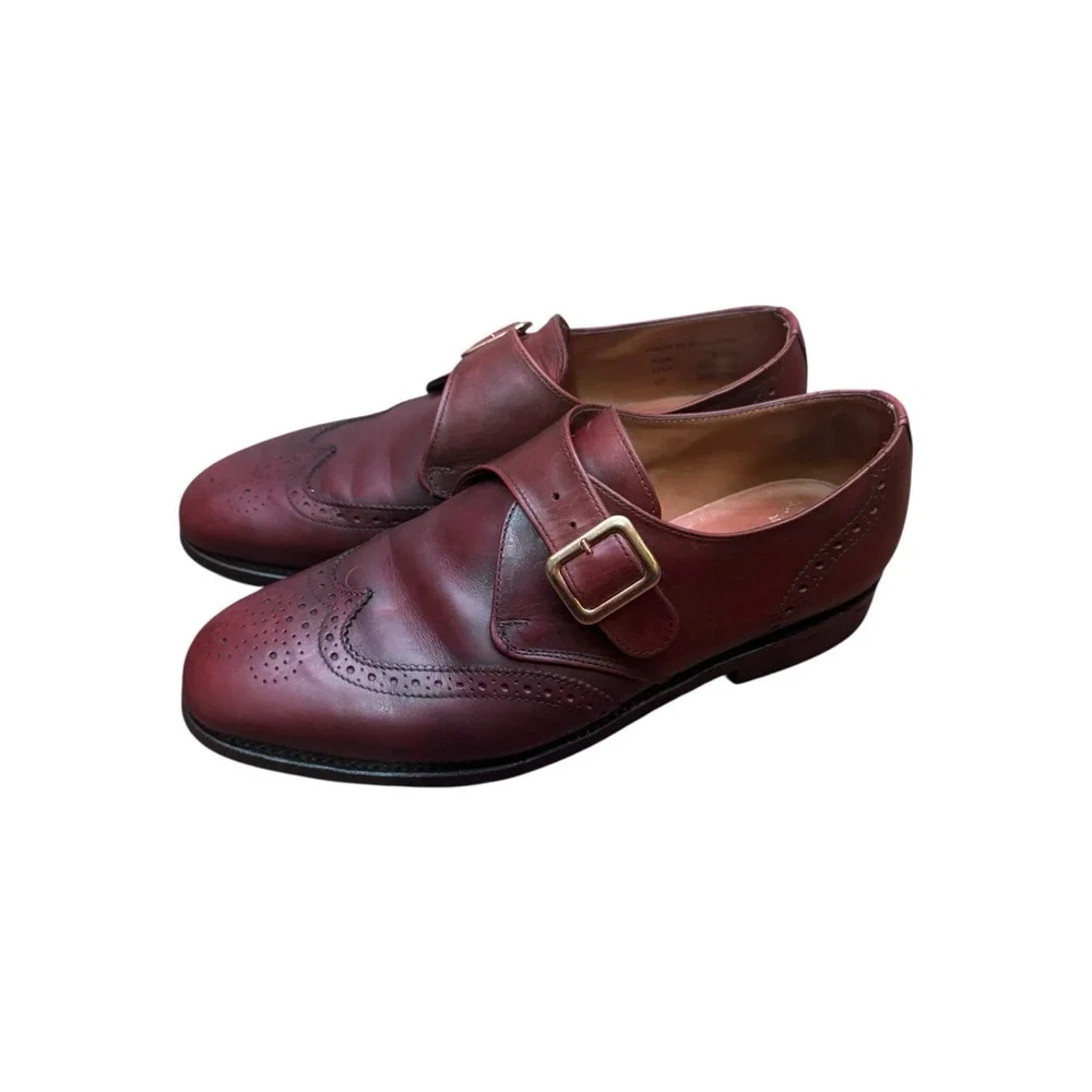E.T. Wright Mens Brown‎ Buckle Dress Shoes 9D Masters Collection England  8122T